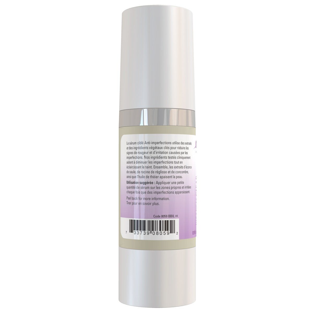 NOW Foods Blemish Clear Spot Serum - 0.5 fl. oz. – Left label / Etykieta producenta