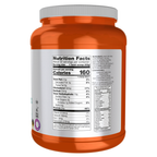 NOW Foods Whey Protein, Creamy Chocolate Powder - 2 lbs. – Right label / Etykieta producenta