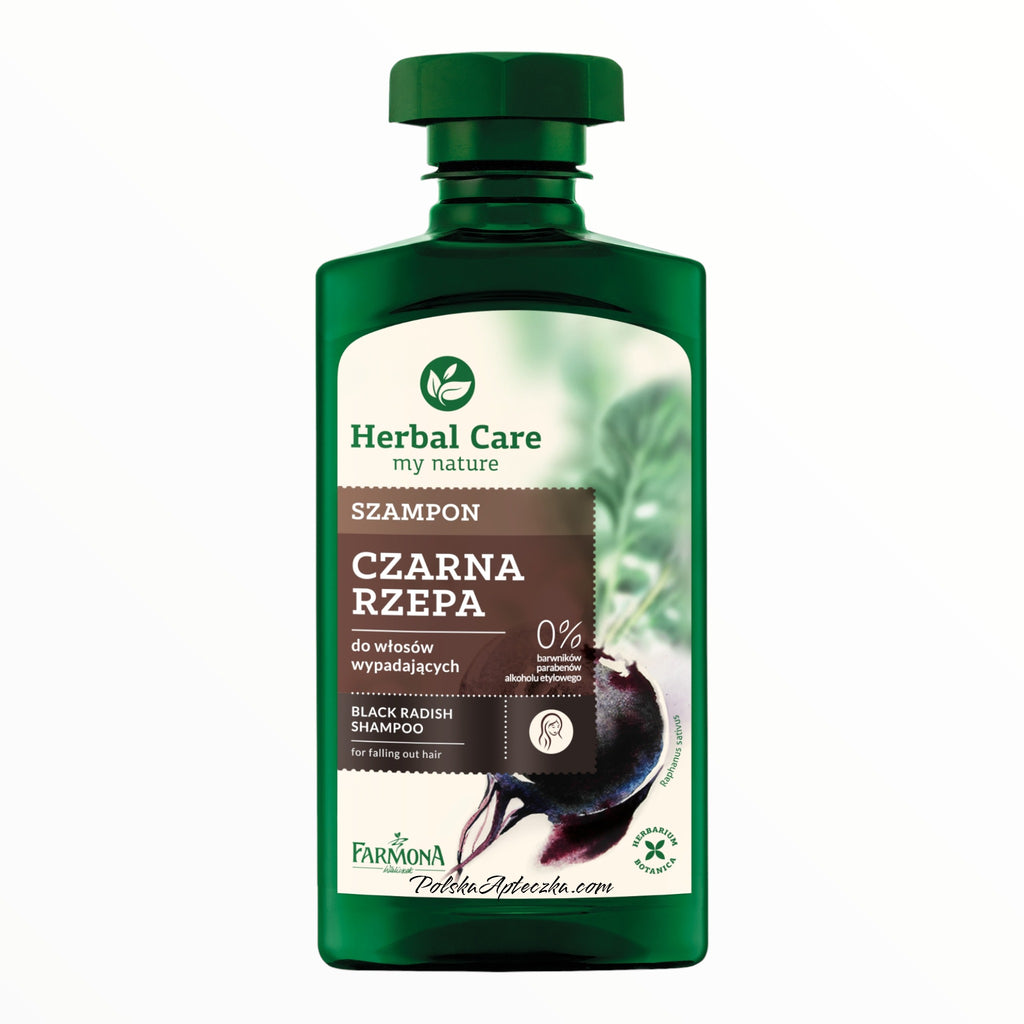 Farmona Herbal Care Black Radish Shampoo – 330ml anti-hair loss formula with natural plant extracts, alcohol-free, strengthens roots