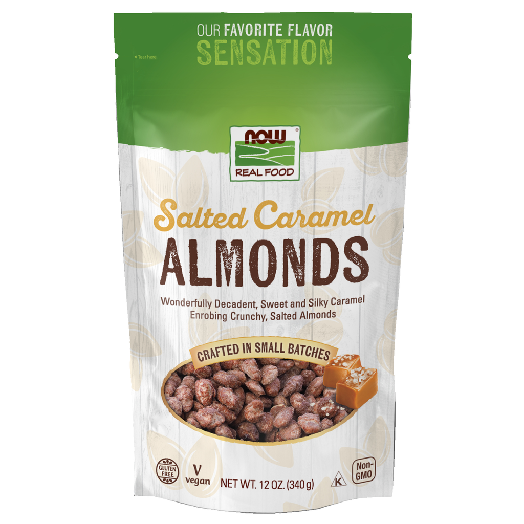 NOW Foods Almonds, Salted Caramel - 12 oz. / migdały, słony karmel - 12 oz.