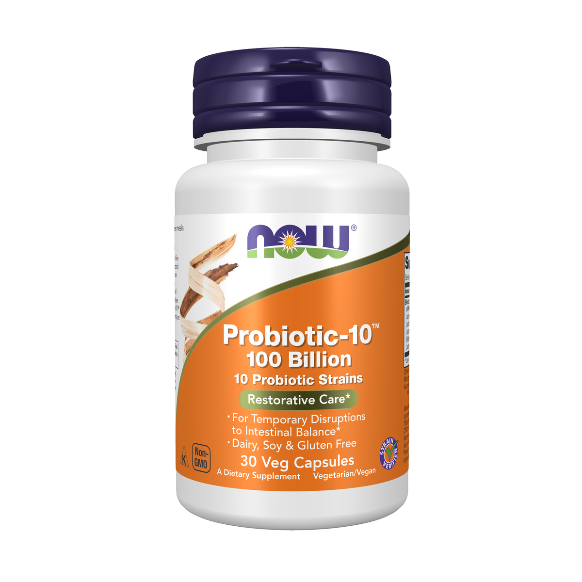 NOW Foods Probiotic-10™ 100 Billion - 30 Veg Capsules / probiotyk-10™ 100 miliardów - 30 kapsułek roślinnych