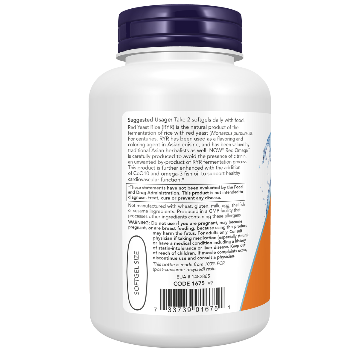 NOW Foods Red Omega™ Fish Oil - 90 Softgels – Left label / Etykieta producenta