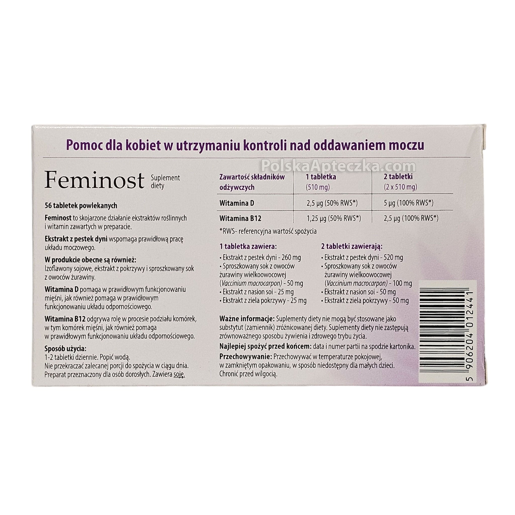 feminost 56 tablets ingredients