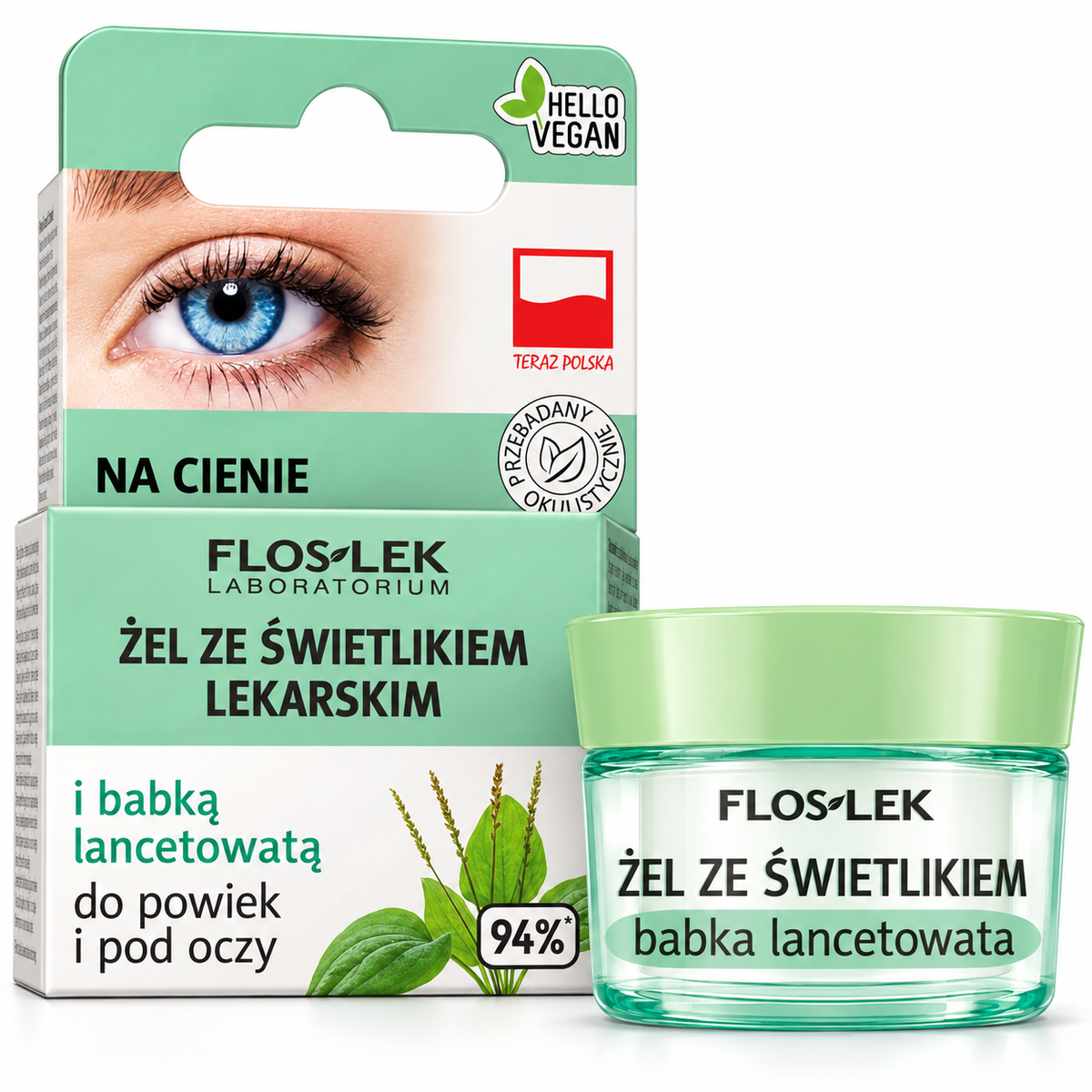 Floslek Eyebright & Ribwort Plantain Eyelid Gel, 10 g — żel do pielęgnacji okolic oczu, 10 g