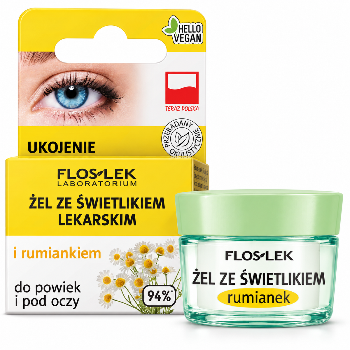 Floslek Eyebright & Chamomile Eyelid Gel, 10 g — żel do pielęgnacji okolic oczu, 10 g