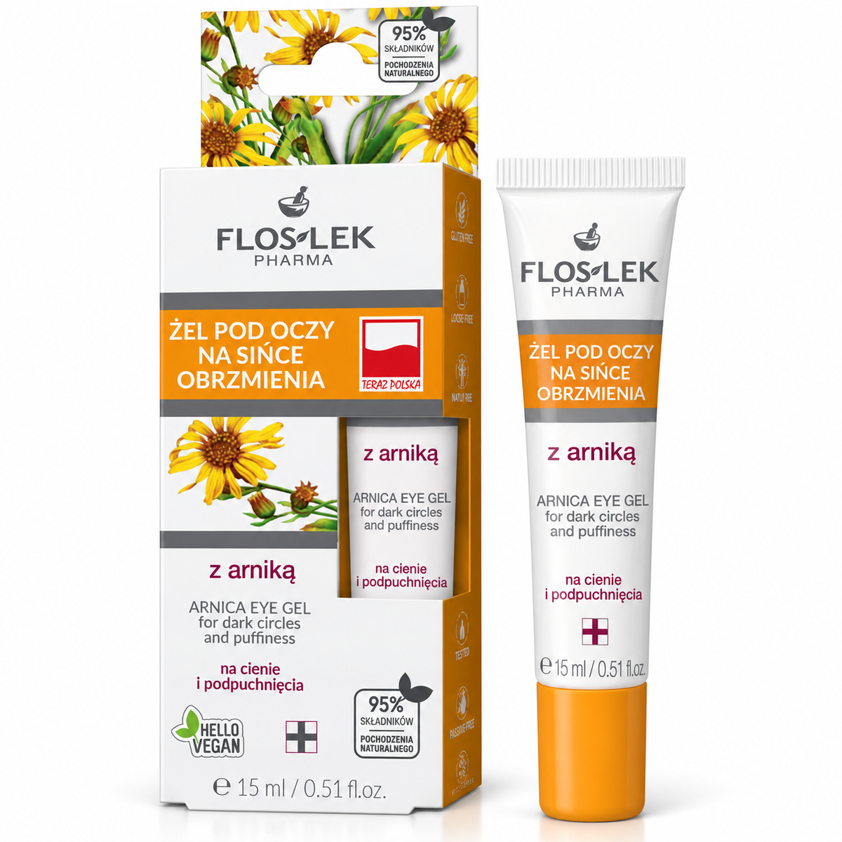 Floslek Arnica Under-Eye Gel, 15 ml — żel do pielęgnacji okolic oczu, 15 ml