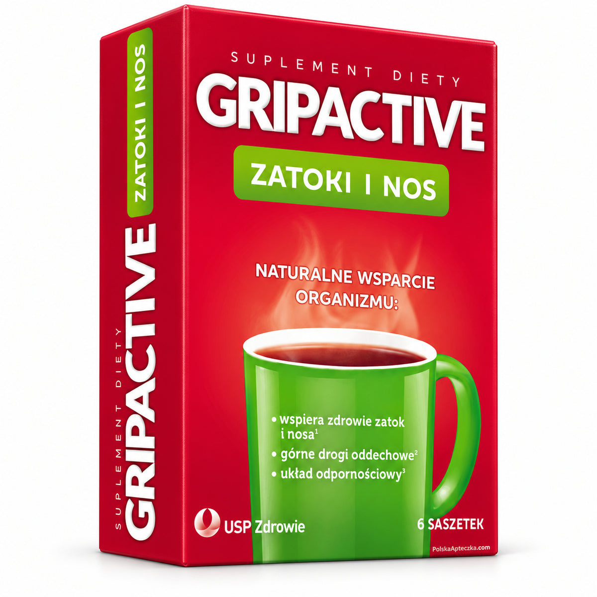 Gripactive Hot Sinus & Nose Herbal Drink, 6 Sachets – USP Zdrowie | Gripactive Zatoki i Nos, 6 saszetek
