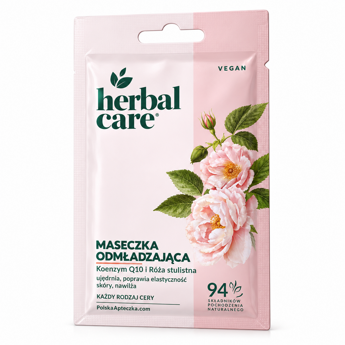Coenzyme Q10 & Rose Rejuvenating Face Mask, 7 g – Herbal Care by Farmona / Odmładzająca Maseczka Koenzym Q10 z Kwiatem Róży, 7 g – Herbal Care by Farmona