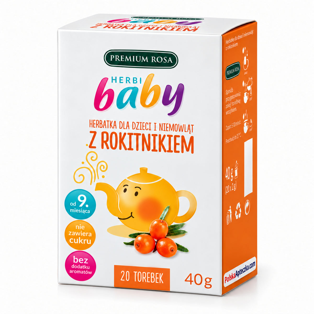Herbi Baby Sea Buckthorn Tea, 20 x 2 g – Premium Rosa