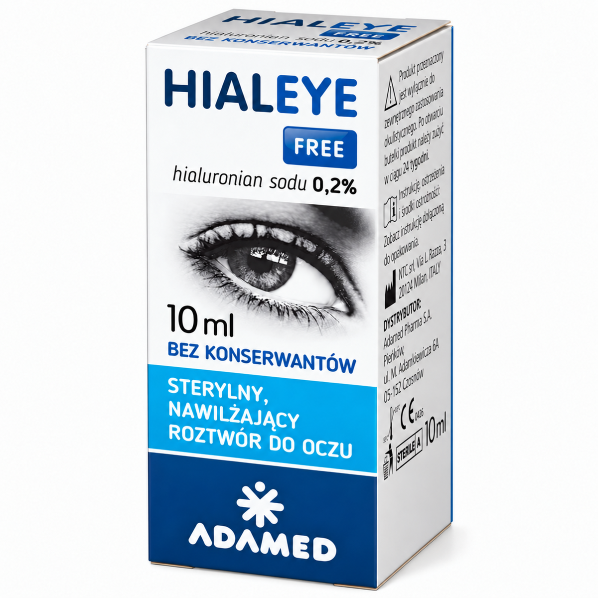 Hialeye Free 0.2% preservative-free moisturizing eye drops, 10 ml | Hialeye Free 0,2%, krople nawilżające do oczu bez konserwantów, 10 ml