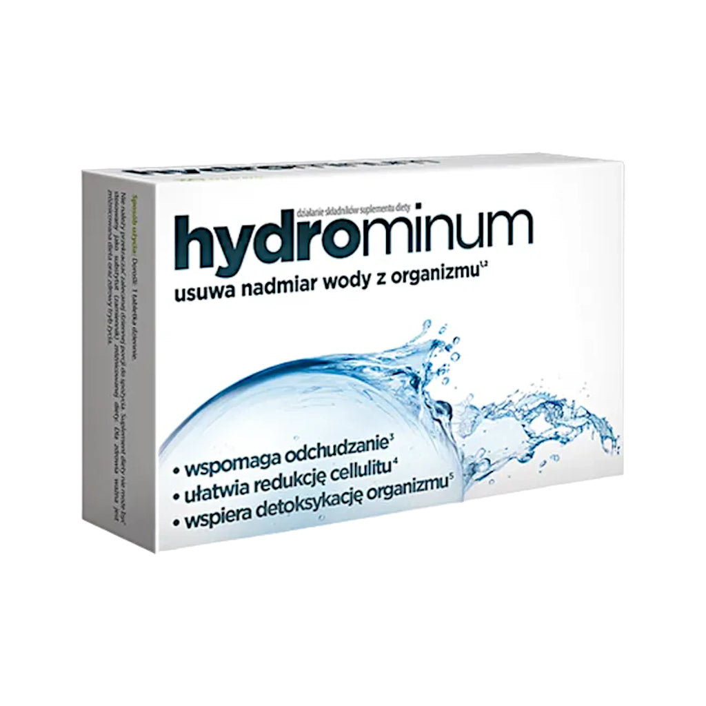 Hydrominum water retention detox support cellulite reduction 30 tablets