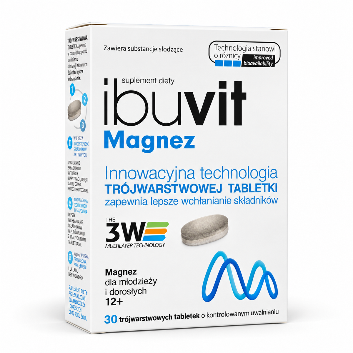 Ibuvit Magnesium 364 mg, 30 controlled-release tablets, front of carton