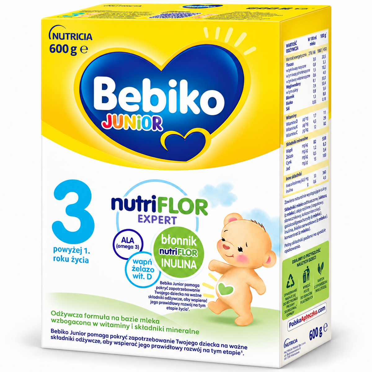 Bebiko Junior 3 600g milk-based drink from 1 year / odżywcza formuła na bazie mleka powyżej 1. roku życia