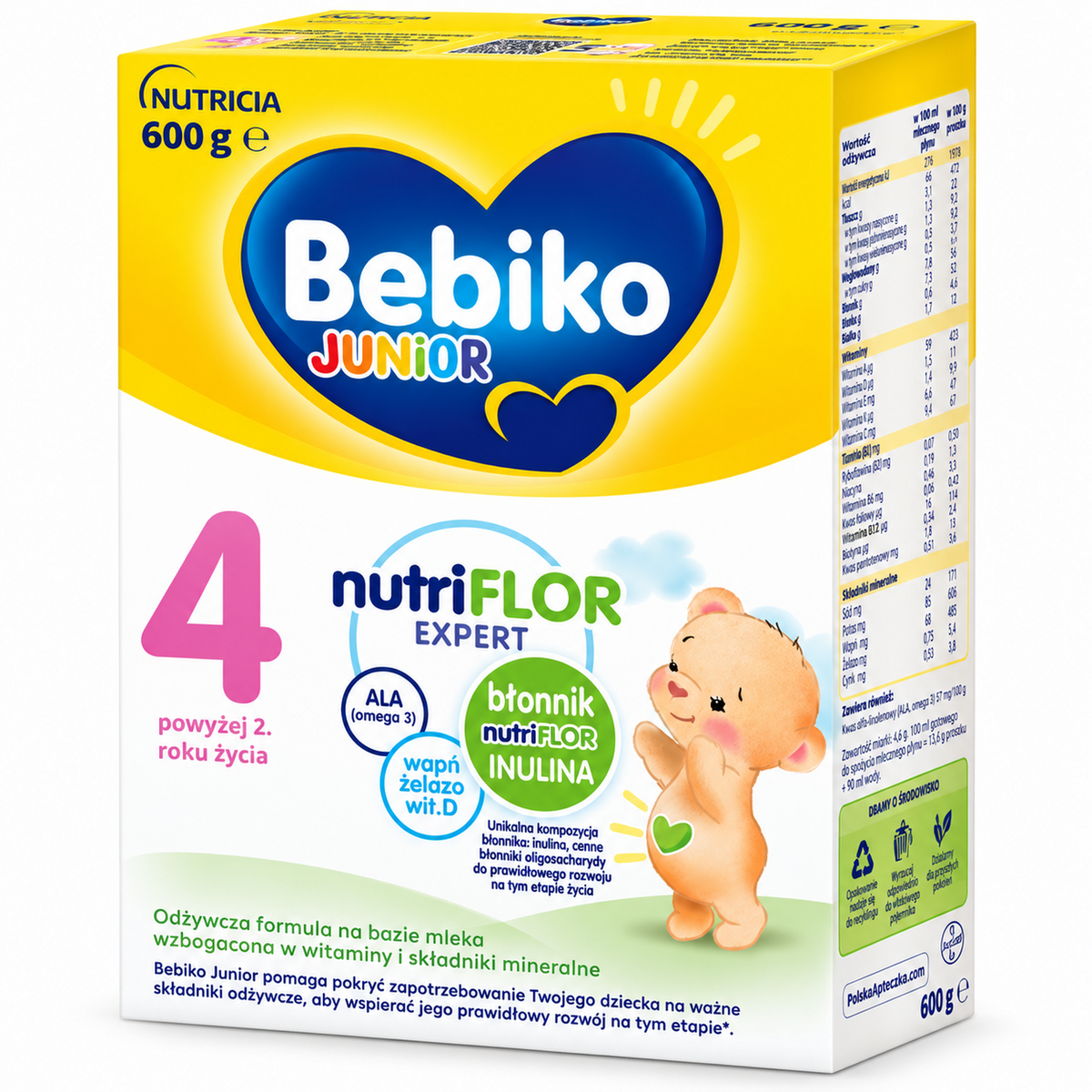 Bebiko Junior 4 600g milk-based drink from 2 years / odżywcza formuła na bazie mleka powyżej 2. roku życia