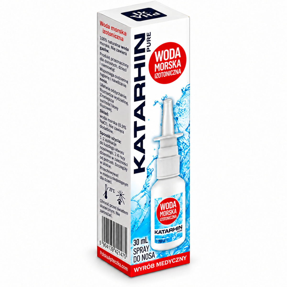 Katarhin Pure Isotonic Seawater Nasal Spray 30ml – Dr Vita | Katarhin Pure izotoniczna woda morska, spray do nosa 30 ml