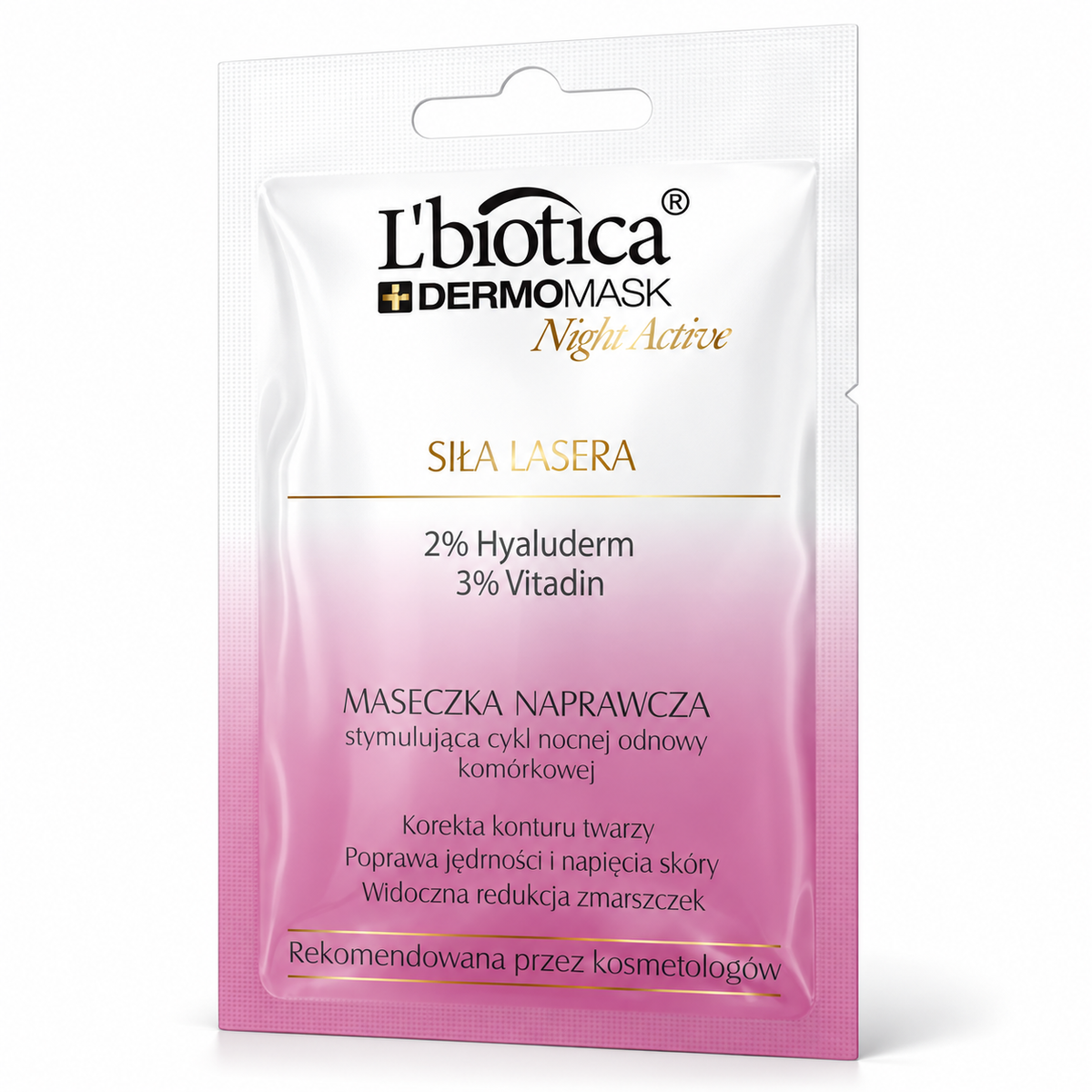 L'biotica Dermomask Night Active Laser Effect Firming Mask, 12 ml | L'biotica – Dermomask Night Active maska ujędrniająca, 12 ml