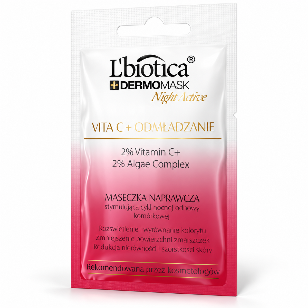 L'biotica Dermomask Night Active Vitamin C Mask, 12 ml | L'biotica – Dermomask Night Active maska z witaminą C, 12 ml