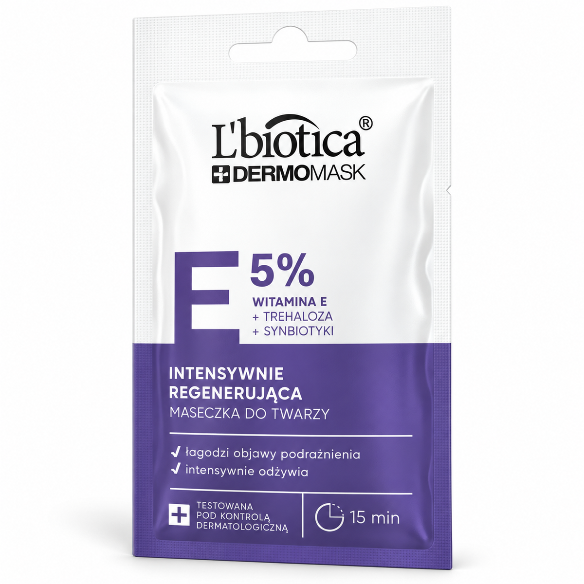 L'biotica Dermomask Vitamin E Regenerating Face Mask, 8 ml | L'biotica – Dermomask regenerująca maska z witaminą E, 8 ml