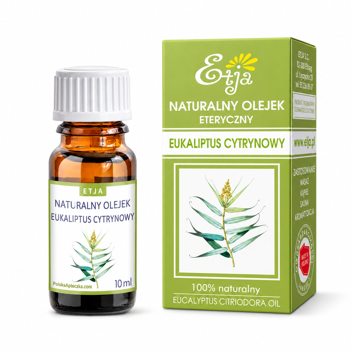 Lemon Eucalyptus Essential Oil 10ml – Etja | Olejek eukaliptus cytrynowy 10ml – Etja