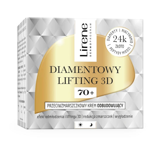 Lirene Diamond Lifting 3D 70+ Anti-Wrinkle Rebuilding Cream, 50ml