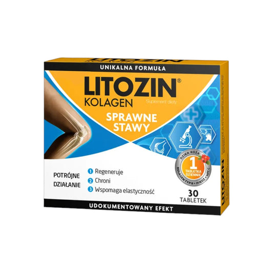 Litozin Kolagen – joint support supplement with collagen and rosehip, 30 tablets for cartilage regeneration and flexibility