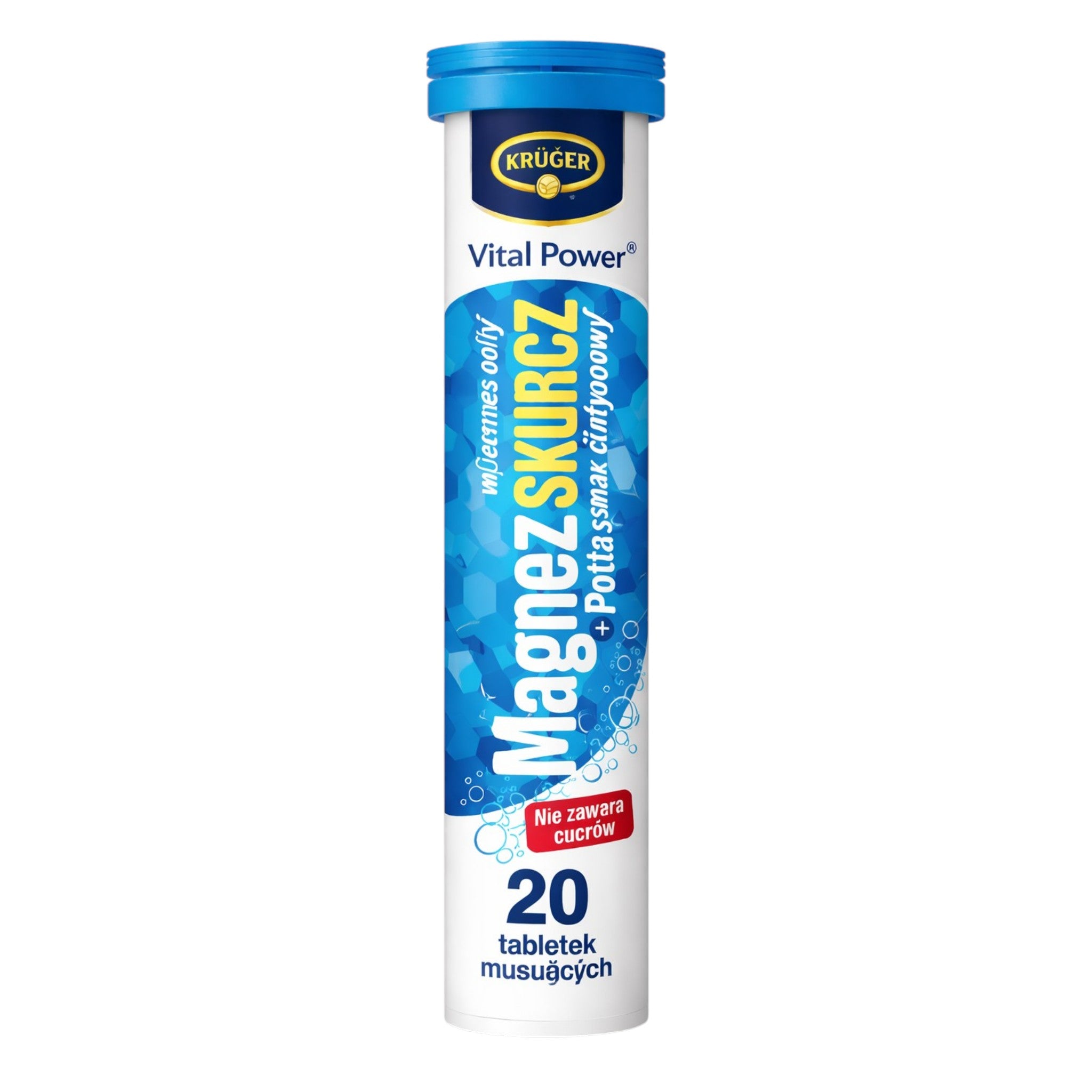 Magnez Skurcz + Potas Lemon Flavor 20 Effervescent Tablets, Kruger