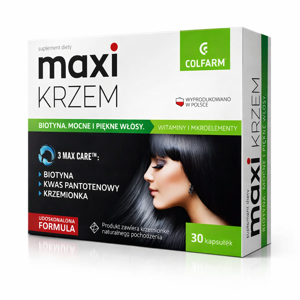 Maxi Krzem Biotin Silicon Hair Skin Nails Support Capsules Colfarm