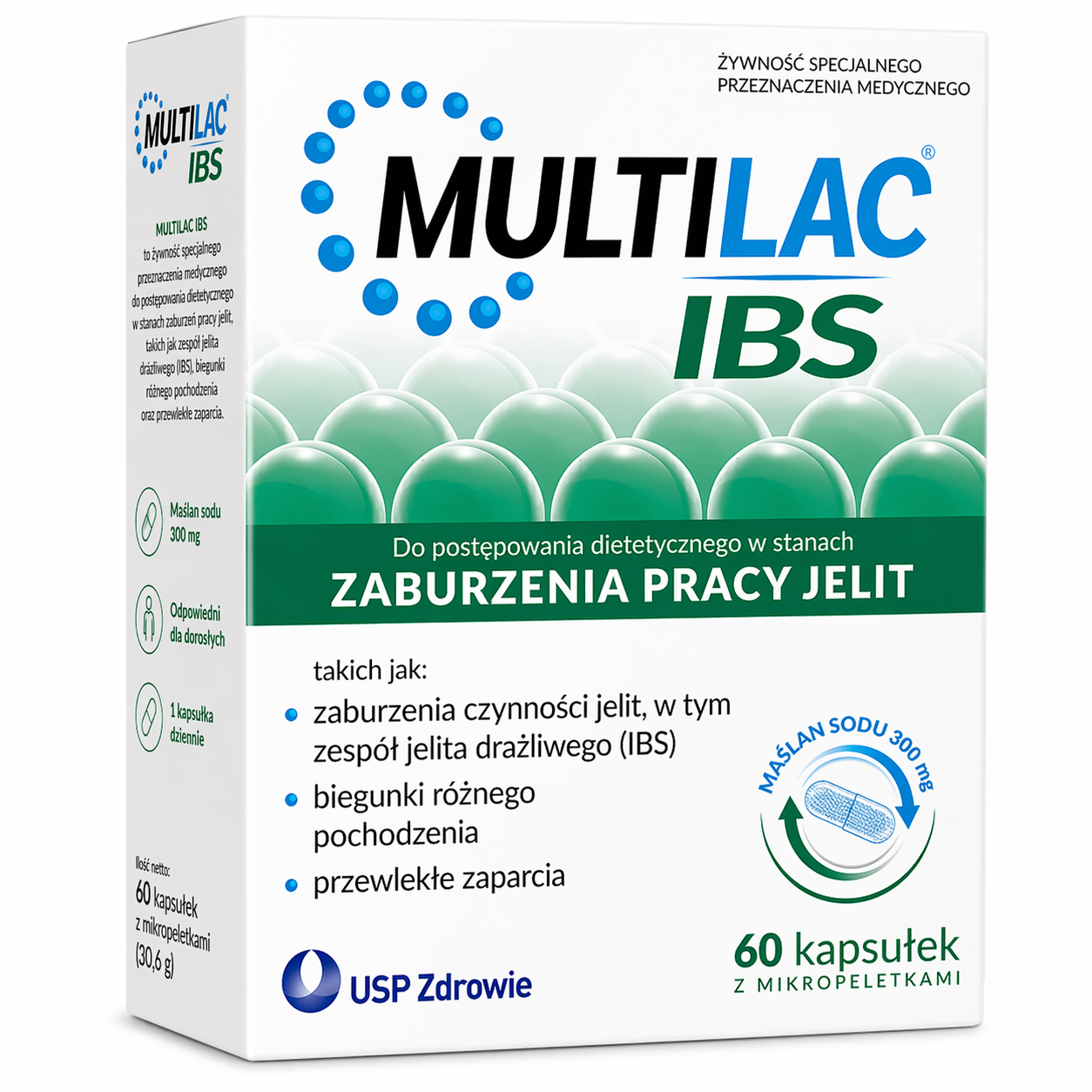 Multilac IBS 300mg Sodium Butyrate Capsules 60 Count Gut Health IBS Support Microencapsulated Formula