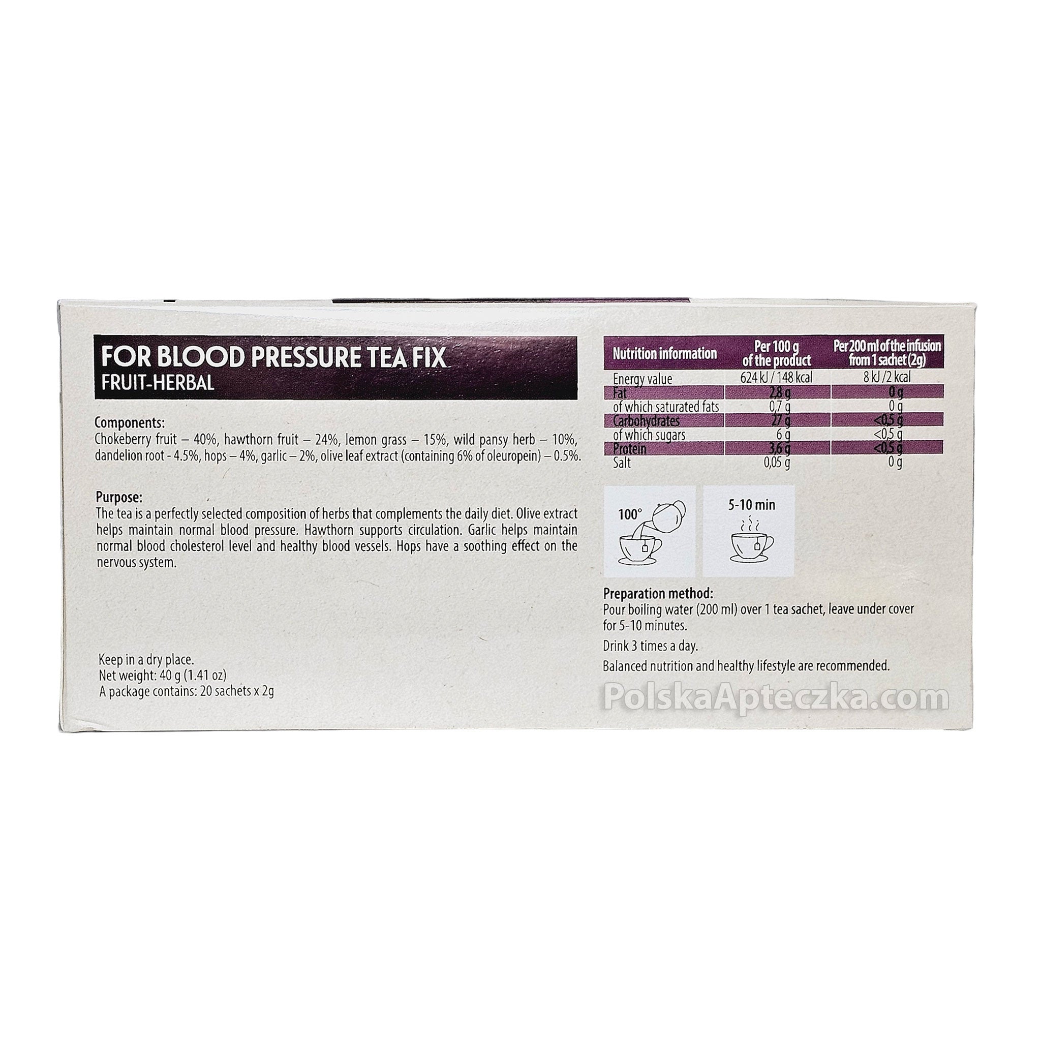 Na Ciśnienie, herbatka fix, 20 sztuk, Herbapol - Apteczka | Proton Nutrition