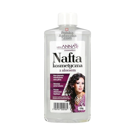 Nafta Kosmetyczna z Aloesem Anna Cosmetics – 120g hair treatment bottle for dry and damaged hair