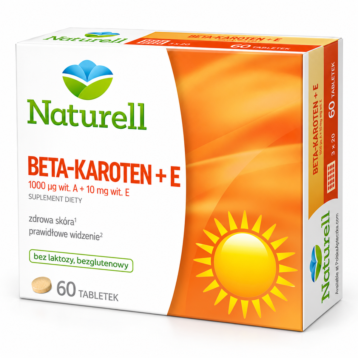 Naturell Beta-Carotene + Vitamin E, 60 tablets – Beta-karoten + E, 60 tabletek