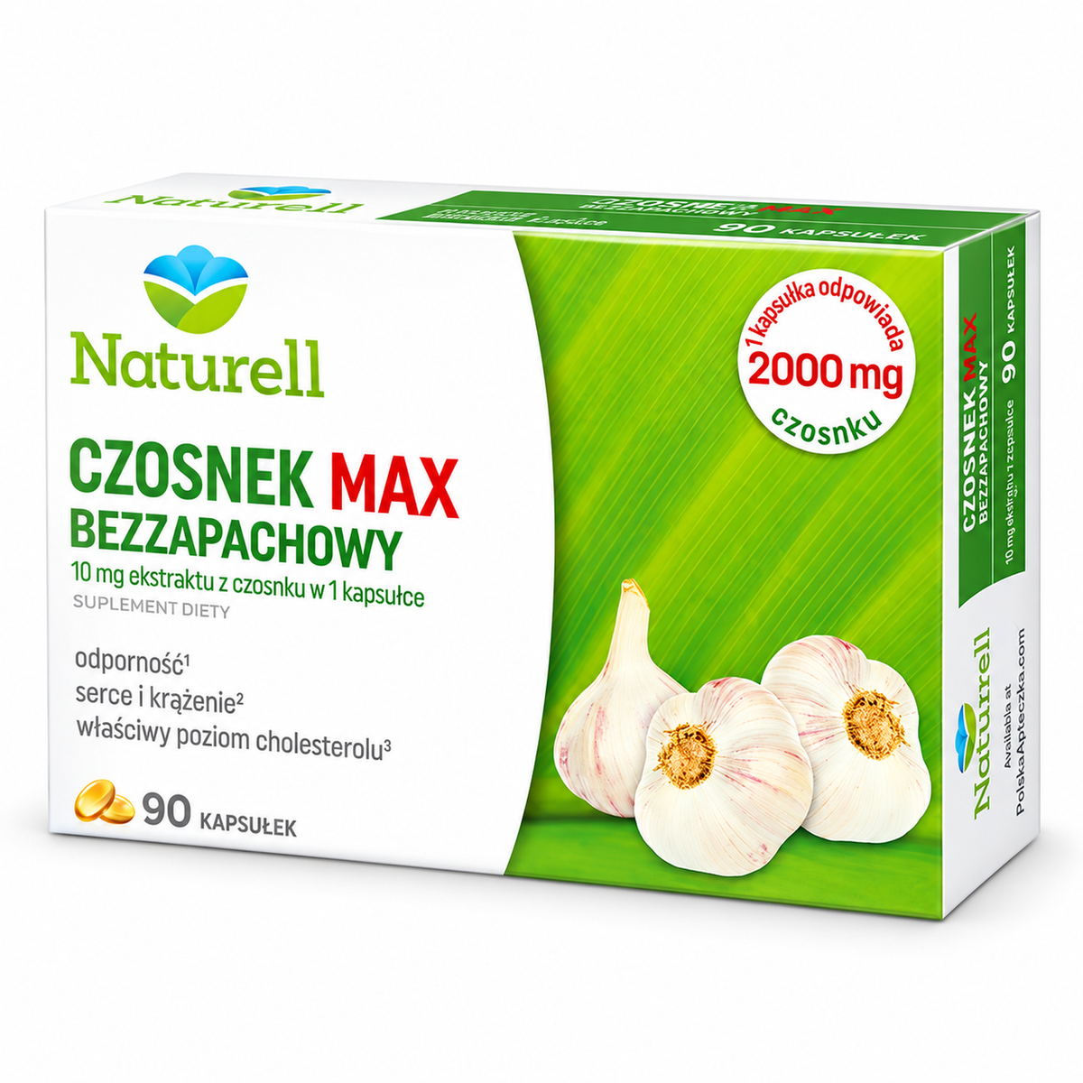 Naturell Odorless Garlic MAX, 90 capsules – Czosnek MAX Bezzapachowy, 90 kapsułek