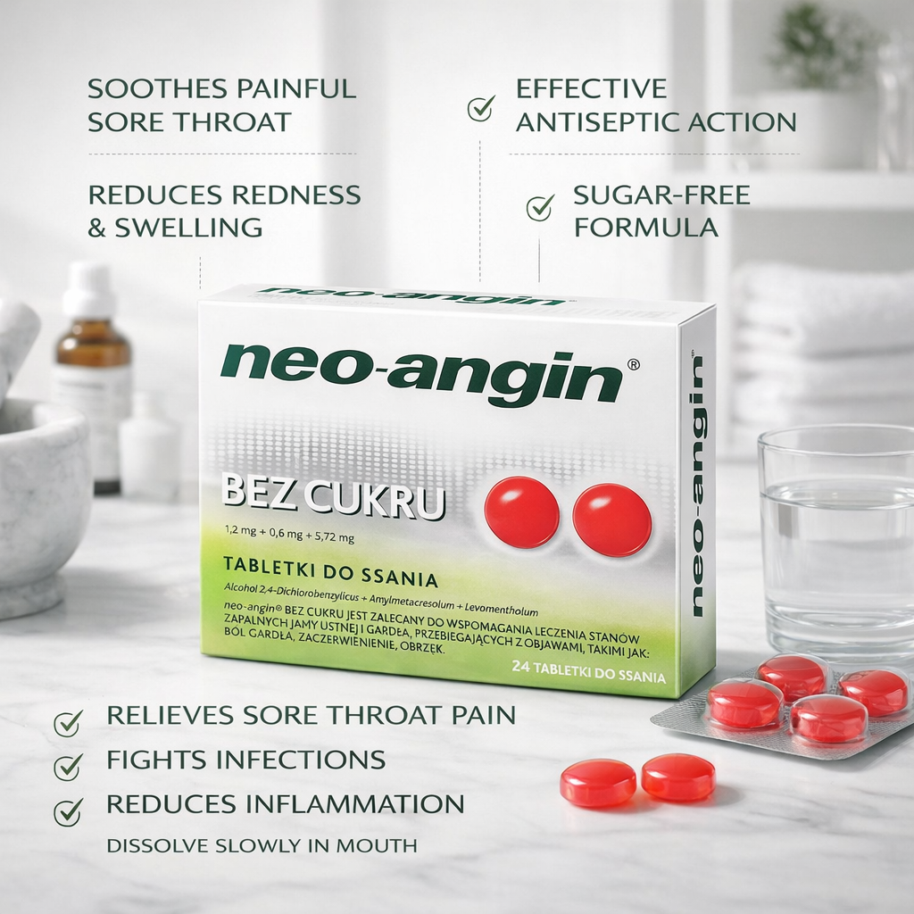 Neo-Angin Sugar-Free Lozenges for Sore Throat Benefits