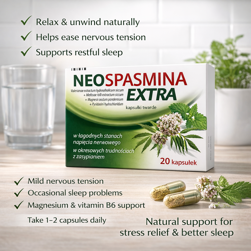 Neospasmina Extra 20 capsules benefits