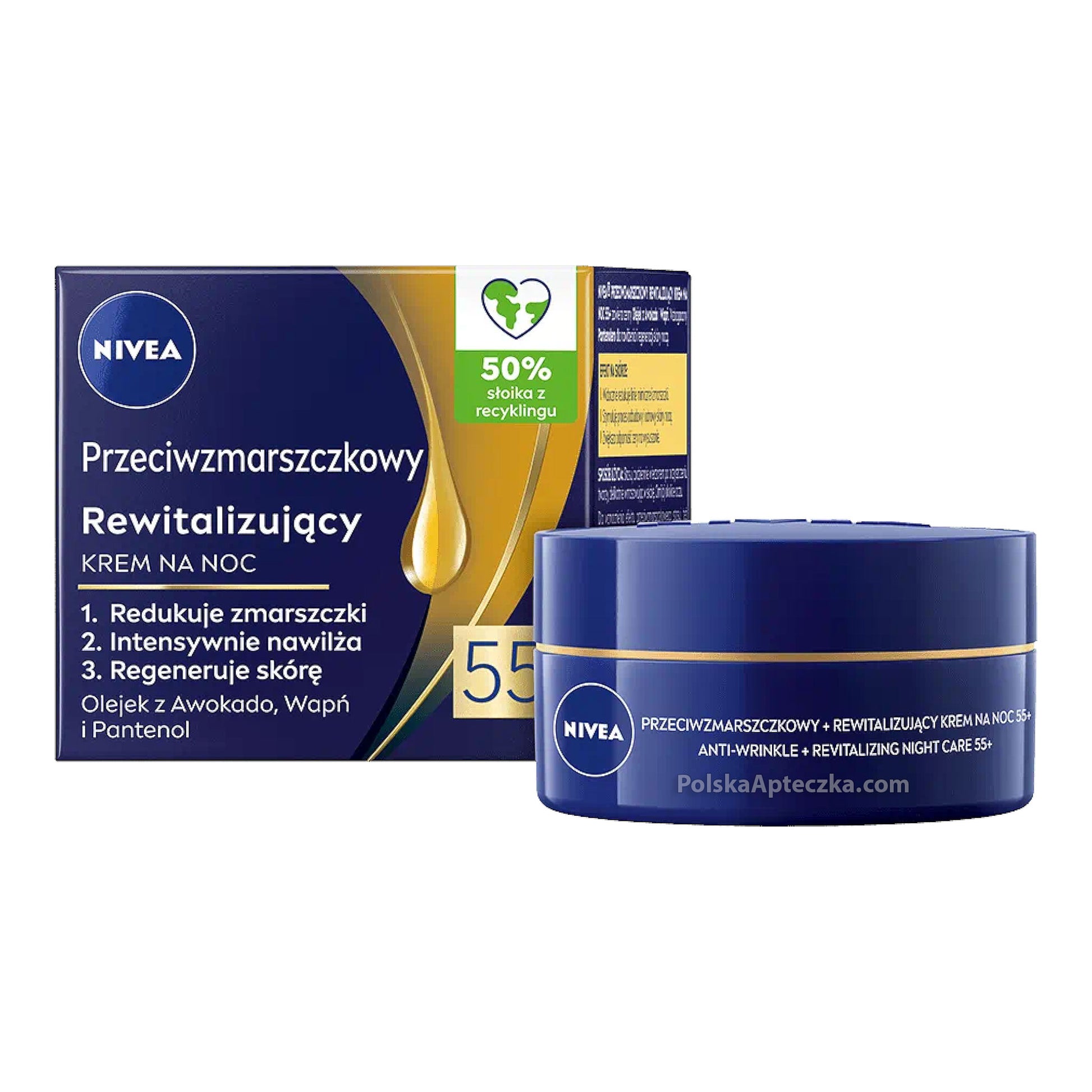 Nivea 55+ Przeciwzmarszczkowy rewitalizujacy krem na noc 50ml