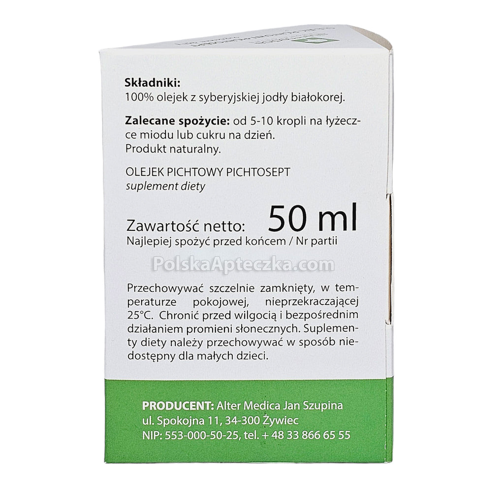 olejek pichtowy pichtosept 50ml side view polska apteczka