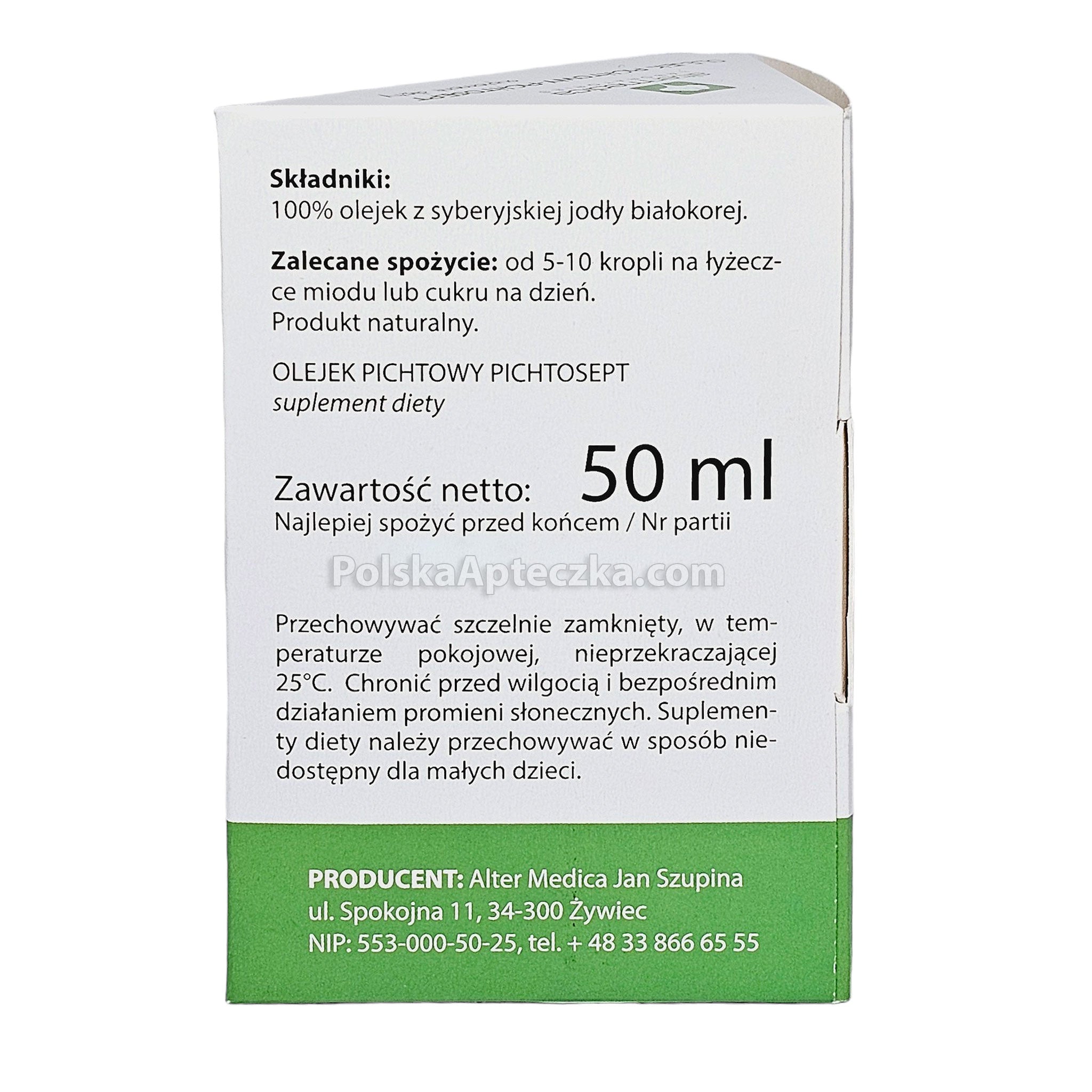 olejek pichtowy pichtosept 50ml side view polska apteczka