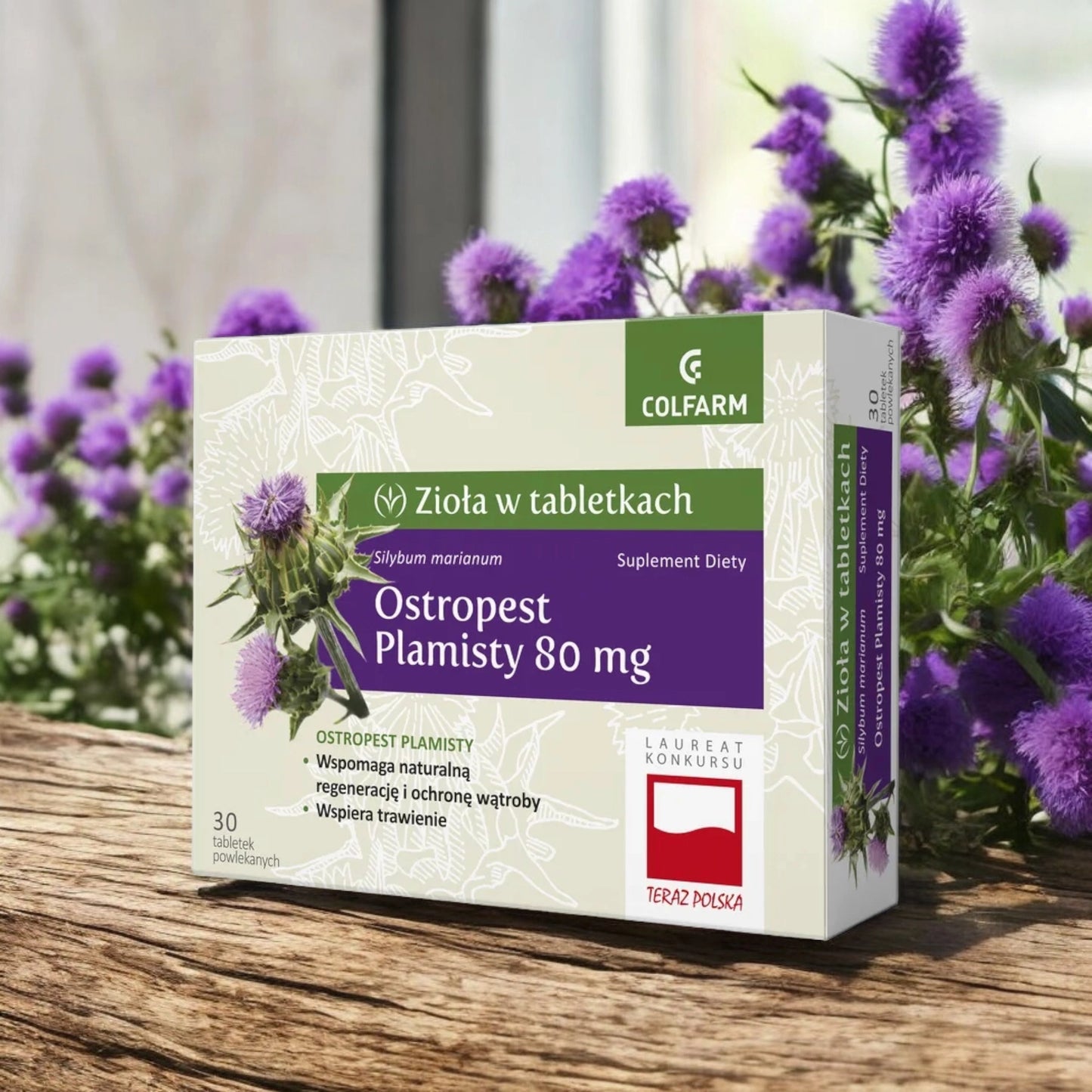 Milk Thistle 80mg 30 Tablets - Ostropest Plamisty, Colfarm