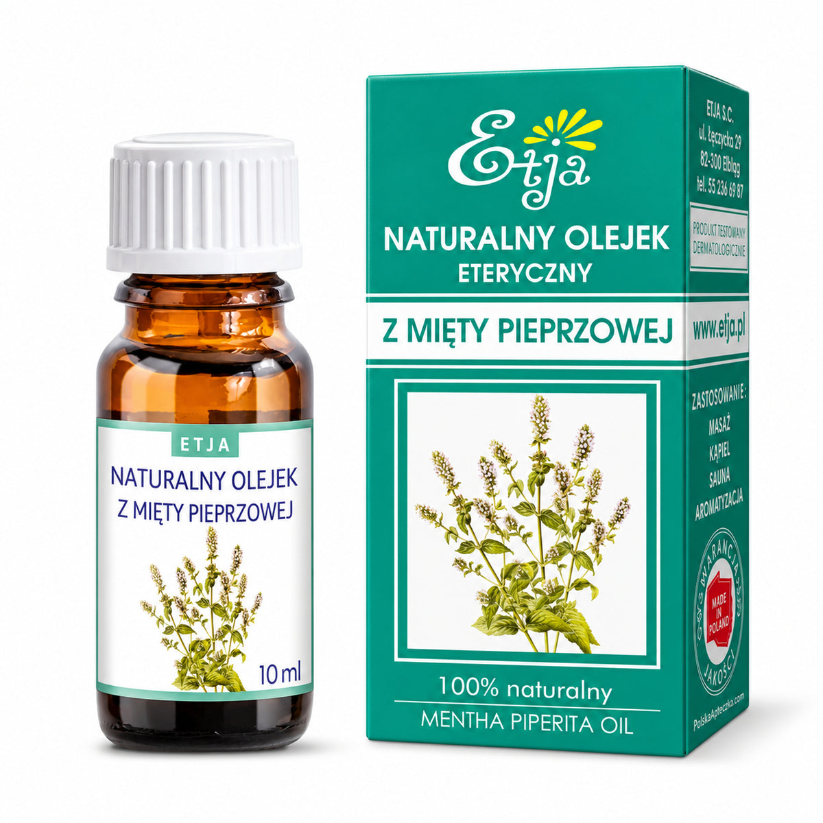 Peppermint Essential Oil 10ml – Etja | Olejek z mięty pieprzowej 10ml – Etja