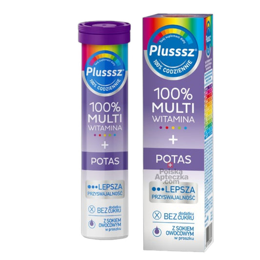 Plusssz 100% Multivitamin + Potassium Effervescent Tablets – 20 Tabs