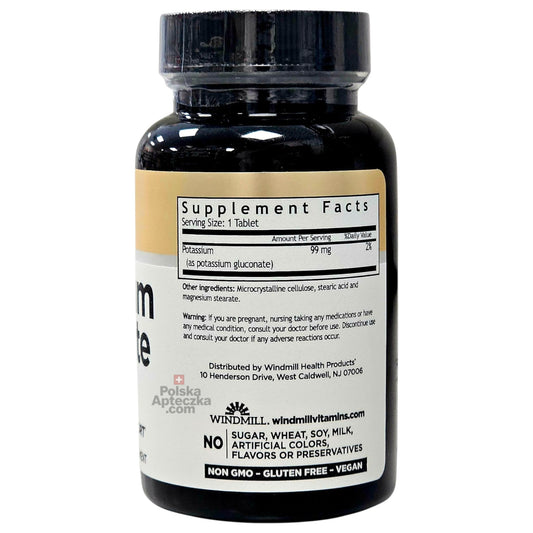 potassium gluconate 99mg 100 tablets Windmill supplement facts