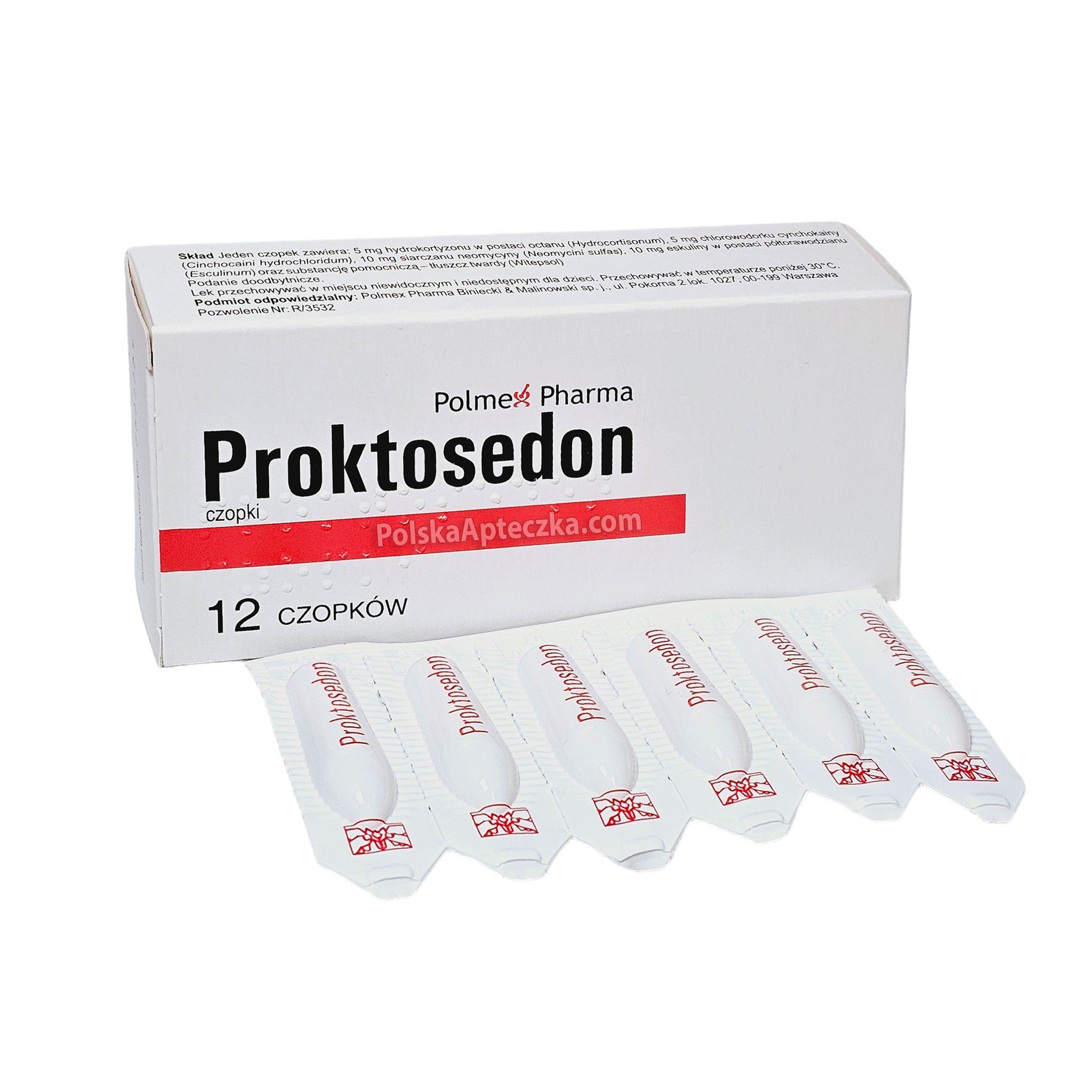 Proktosedon suppositories for hemorrhoids 12 suppositories – Apteczka