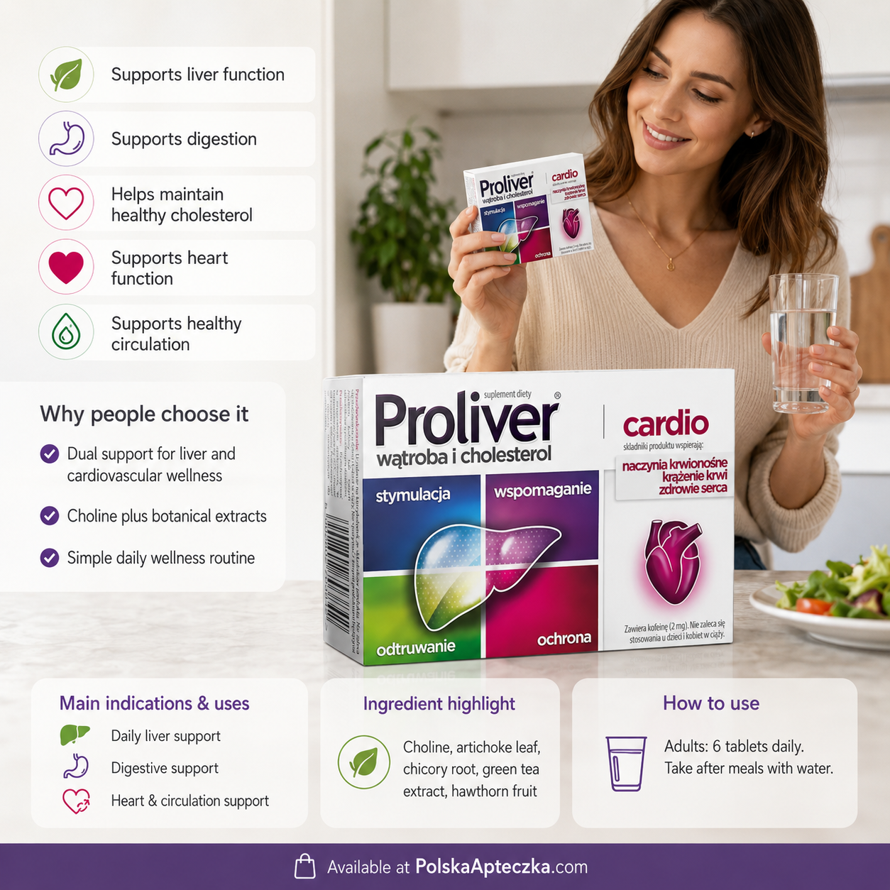 Proliver Cardio Liver & Cholesterol Support 30 Capsules