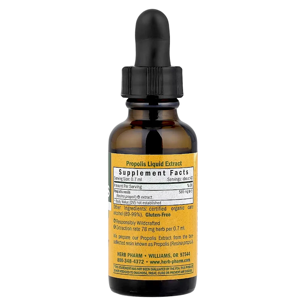 Herb Pharm Propolis Extract – Liquid immune support drops with bee propolis, 30ml bottle