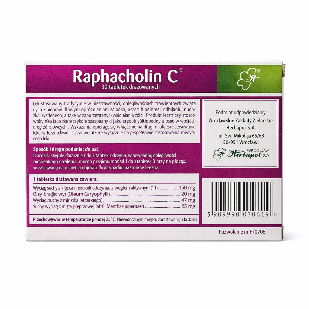 raphacholin c 30 tablets ingredients