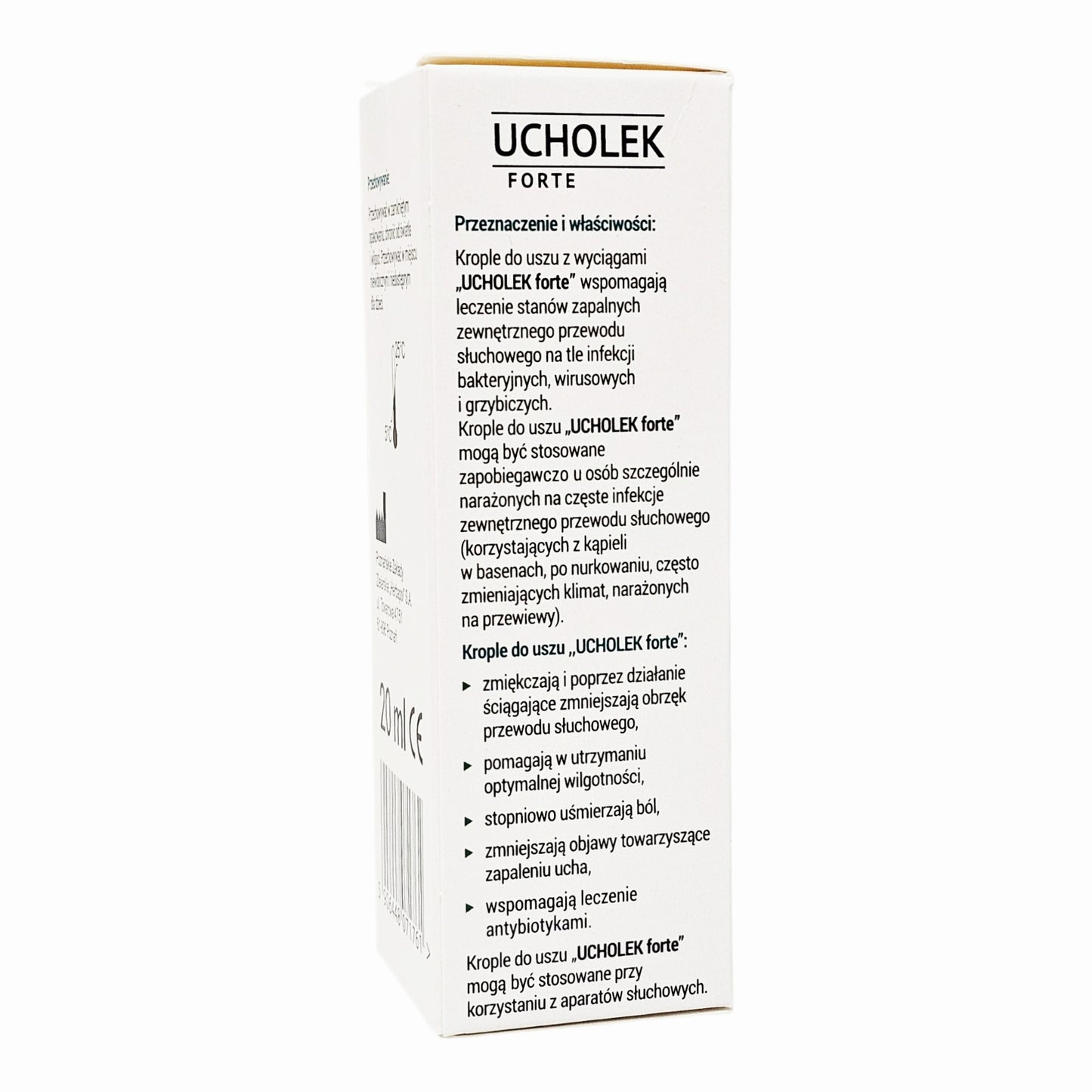Ucholek Forte packaging with text on a white background