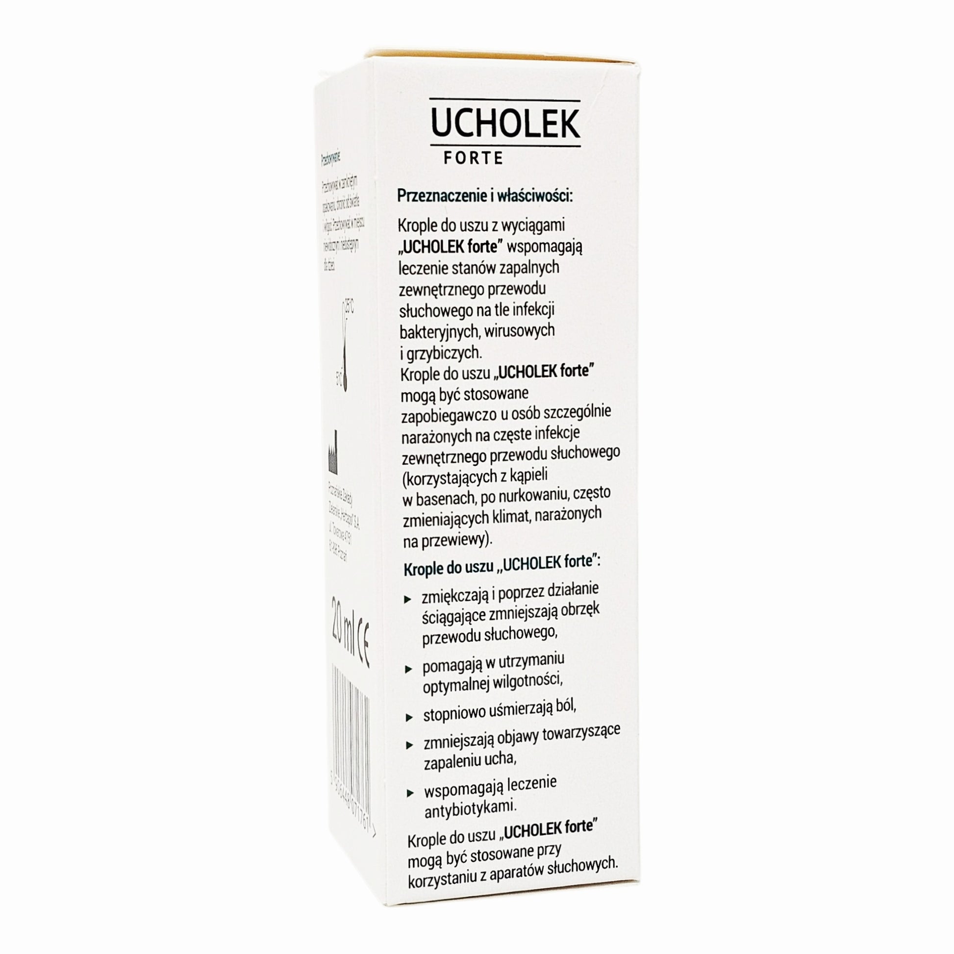 Ucholek Forte packaging with text on a white background
