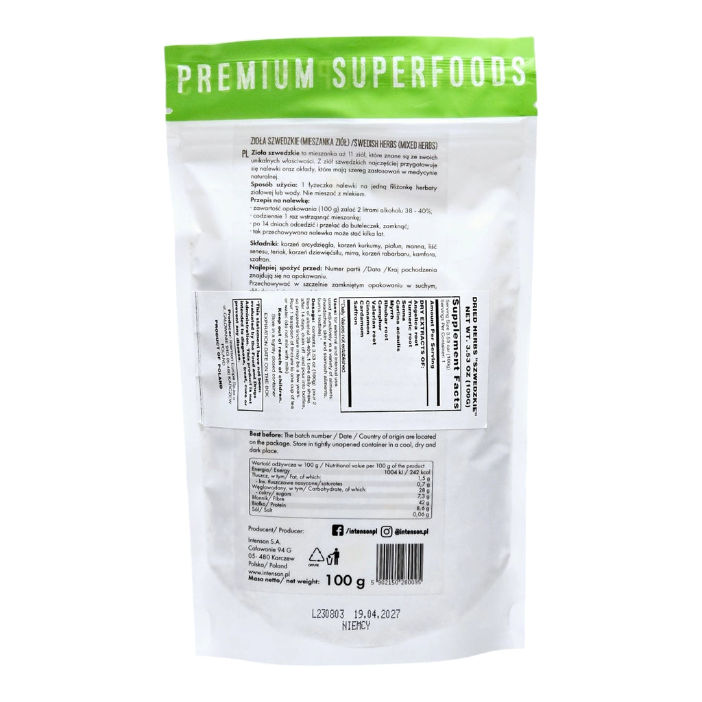 Swedish Bitters Herbal Blend 100g – Intenson | Premium Superfoods - Apteczka | Proton Nutrition