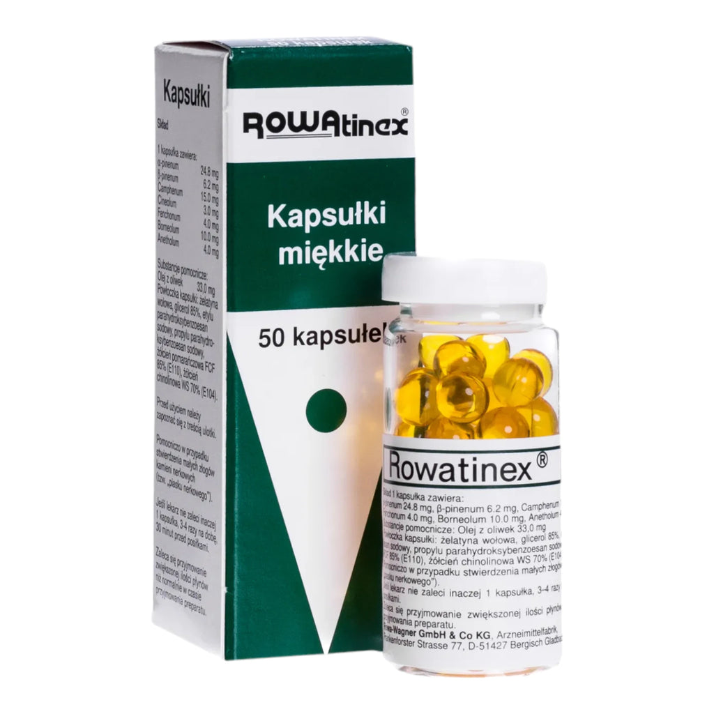 Rowatinex – 50 soft capsules for kidney stone relief, urinary tract support, and natural inflammation reduction with essential oils