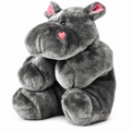 Sanity hippo hot water bottle 700 ml with gray plush cover / Termofor Sanity 0,7 l Hipopotam